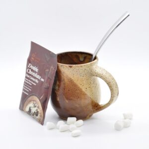 Handmade ceramic brown pottery mug 12 oz